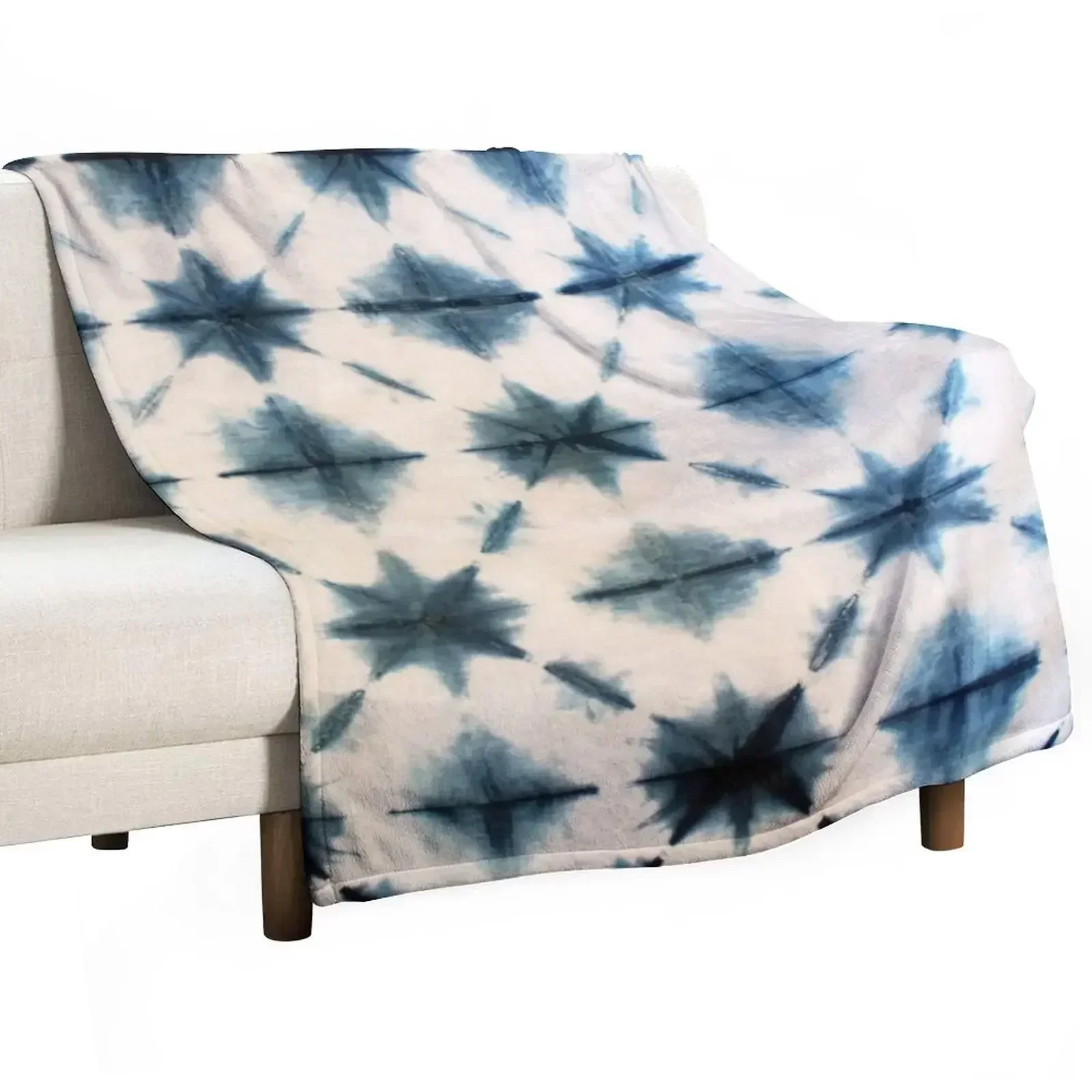 Shibori Tie Dye - ผ้าห่มทินท์อินดิโก้ลายมัดย้อมชิโบริ สำหรับคอสเพลย์มังงะ อนิเมะ ผ้าห่มบางอุ่นสำหรับนักท่องเที่ยว ฮาโลวีน