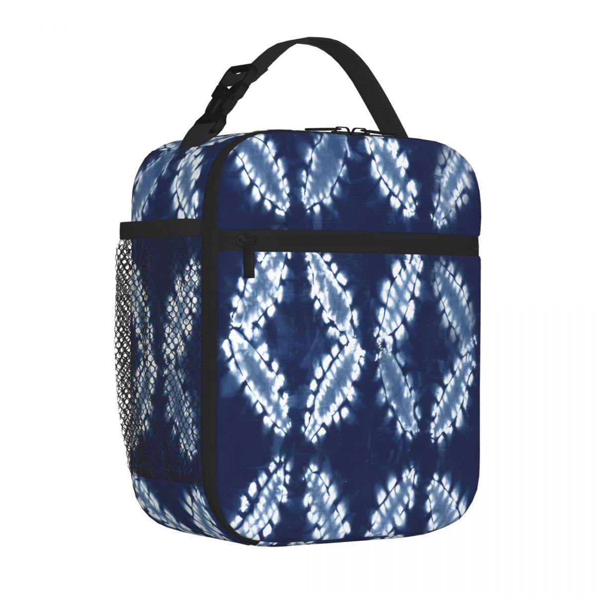 Shibori Tie Dye - ลายชิโบริขายดีที่สุด - กระเป๋าใส่อาหารกลางวันแบบมีฉนวนกันความร้อน ลายย้อมสีครามแบบญี่ปุ่น น้ำหนักเบา เหมาะสำหรับพกพาไปทำงานหรือใส่อาหารกลางวัน
