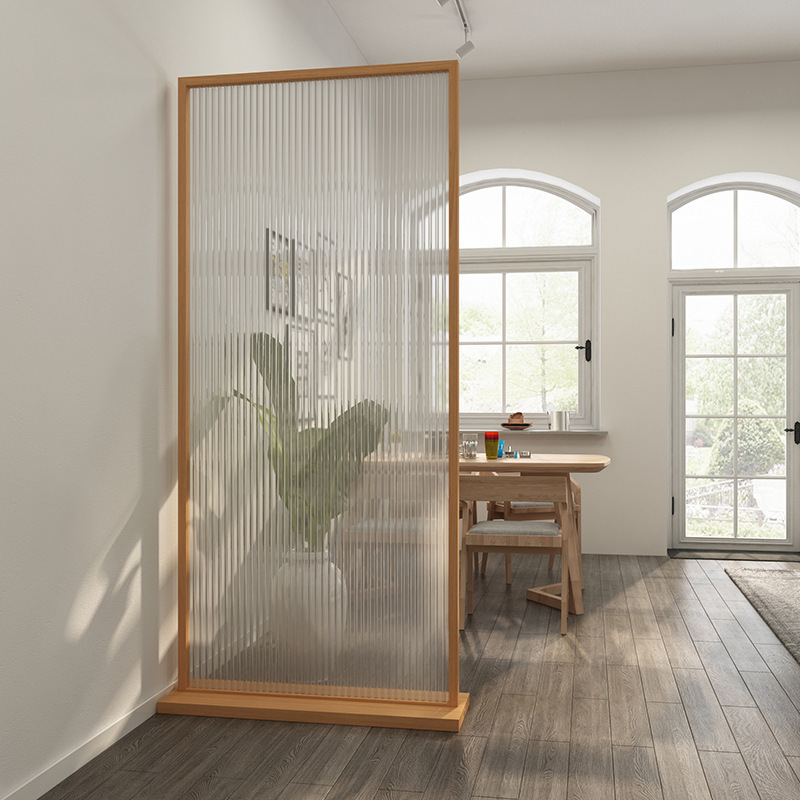Shoji Screen Divider - ฉากกั้นห้องแบบมินิมอลสั่งทำพิเศษ, ไม้เนื้อแข็ง, กระจกฉางหง, สำหรับห้องนั่งเล่น/สำนักงาน, ฉากกั้น, ฉากกั้นพื้นที่ส่วนตัว