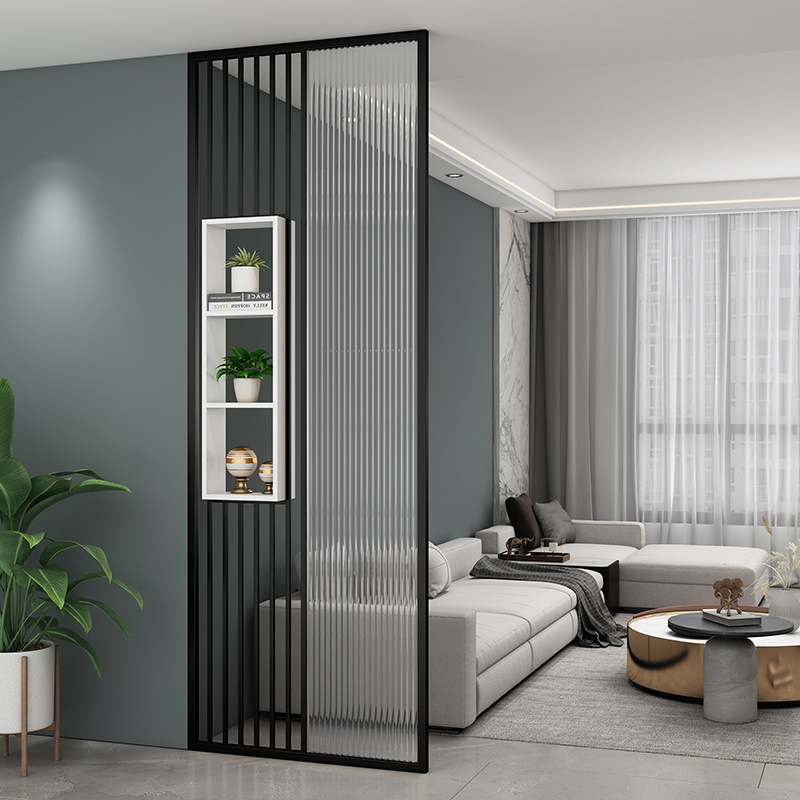 Shoji Screen Divider - ฉากกั้นห้องกระจกนิรภัยลอนแบบเรียบง่ายทันสมัย สำหรับทางเข้าบ้าน ห้องน้ำ ห้องนั่งเล่น