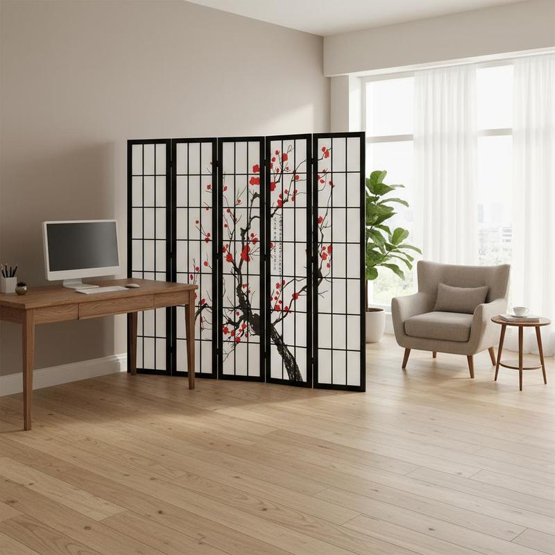 Shoji Screen Divider - ฉากกั้นโชจิญี่ปุ่น 6 บาน สำหรับบ้าน สำนักงาน ร้านอาหาร