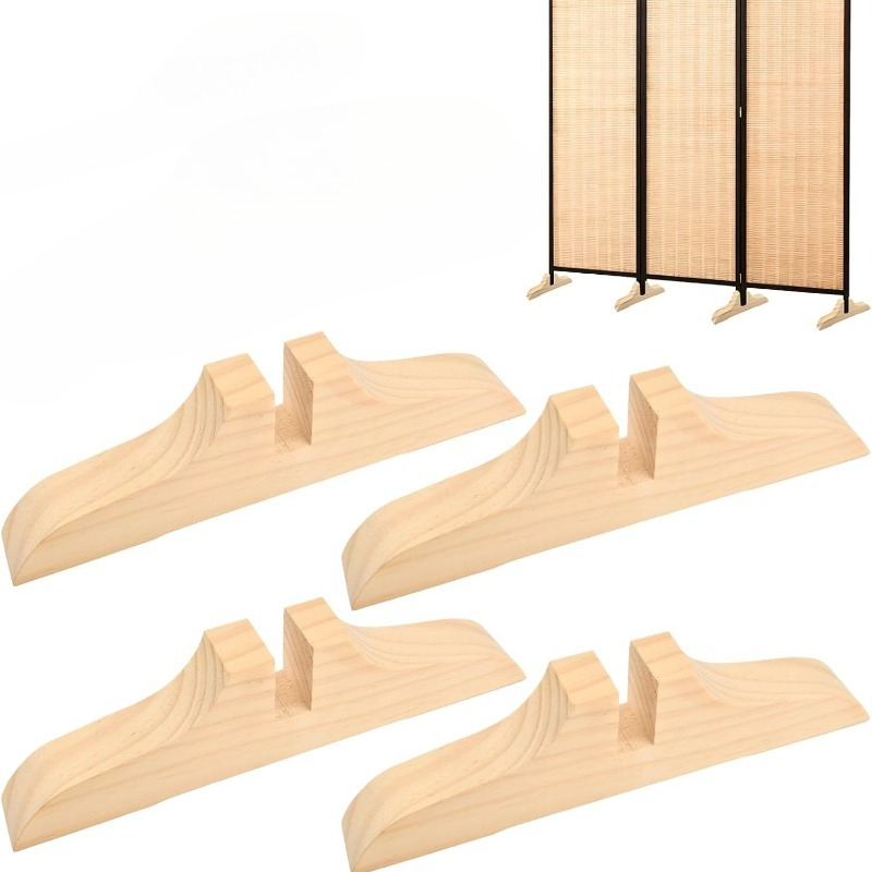 Shoji Screen Divider - ขาตั้งฉากกั้นห้องไม้ 4 ชิ้น, ที่ยึดฉากกั้นแบบพับได้, ขาตั้งฉากกั้นห้องสำหรับฉากกั้น, ฉากกั้นห้องสำหรับโรงแรมและสำนักงาน