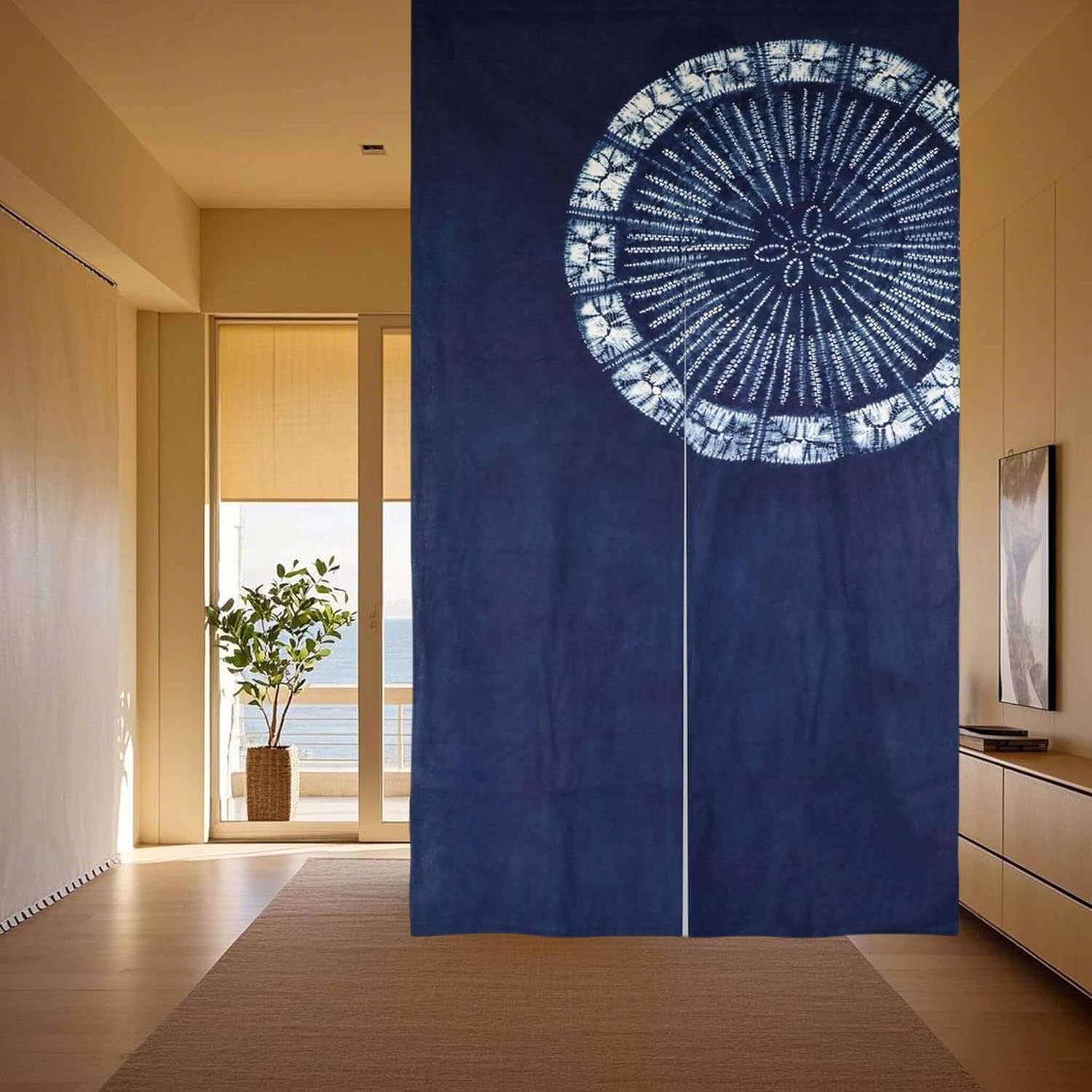 ม่านญี่ปุ่นย้อมมือ/ม่านประตูผ้ - Shibori Tie Dye บทวิจารณ์และราคา