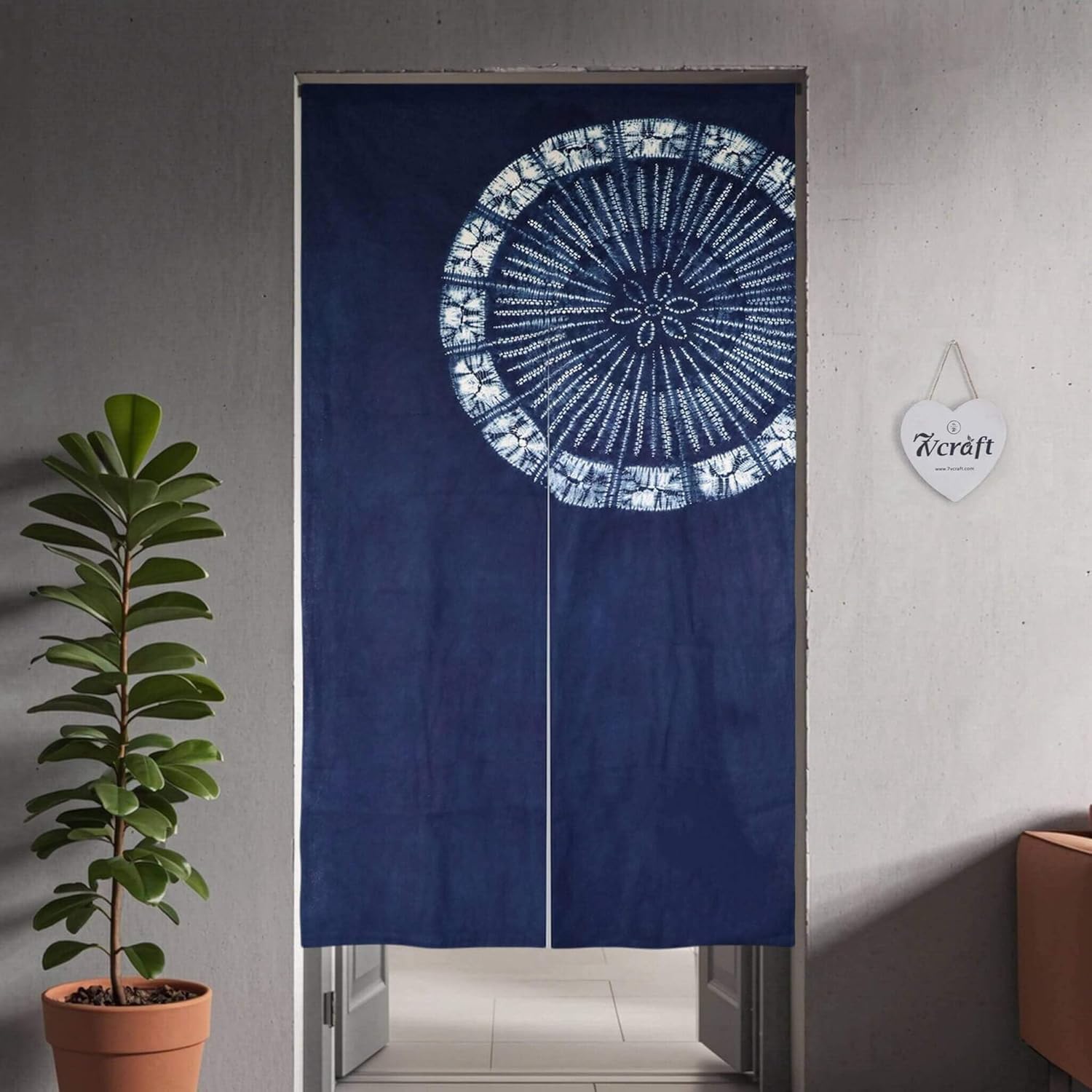 ม่านญี่ปุ่นย้อมมือ/ม่านประตูผ้ - Shibori Tie Dye บทวิจารณ์และราคา