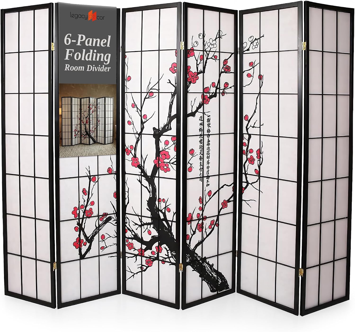 ฉากกั้นห้อง 6 บาน สไตล์โชจิ สี - Shoji Screen Divider บทวิจารณ์และราคา