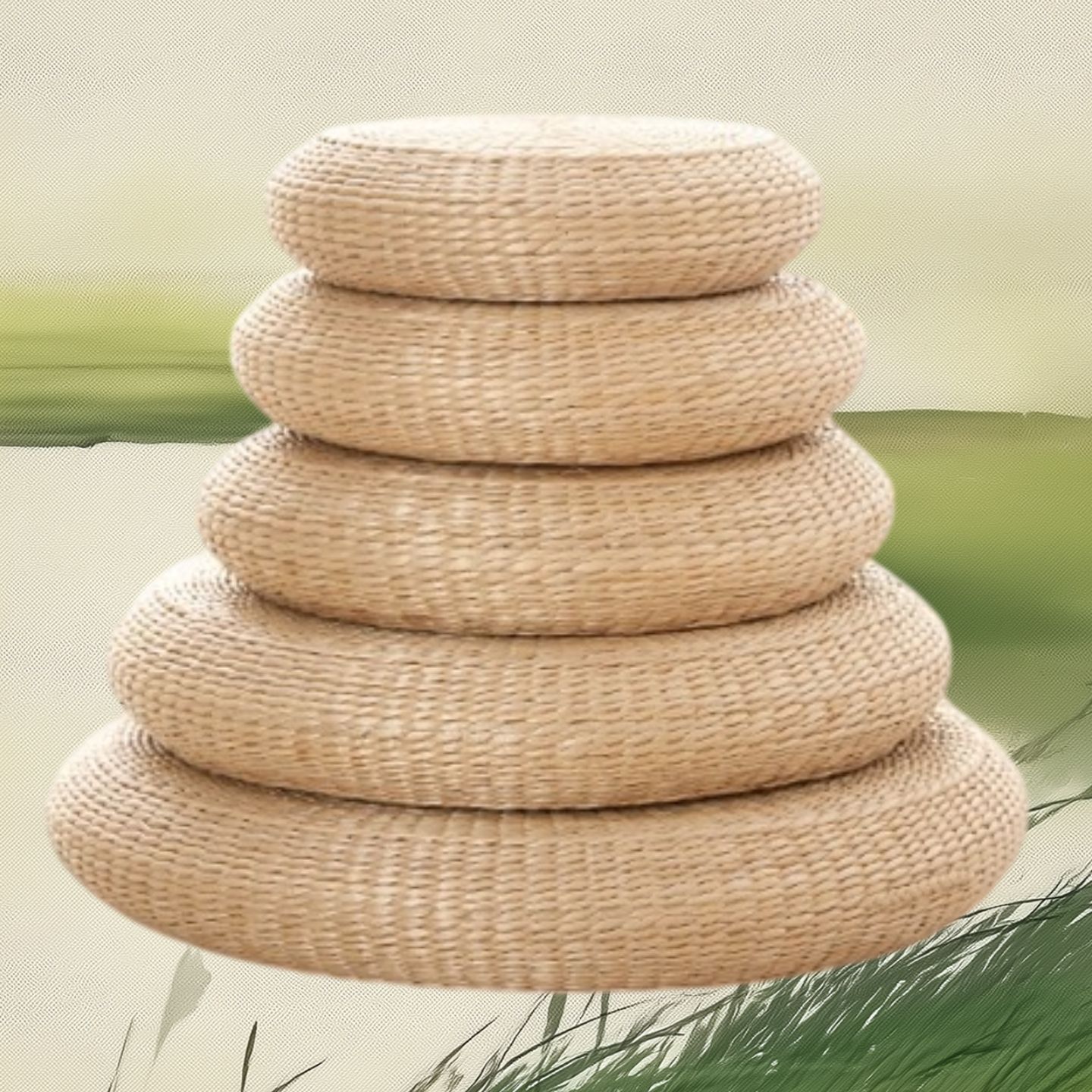 เบาะรองนั่งทรงกลมสานมือจากฟางอ - Tatami Mat Rush บทวิจารณ์และราคา