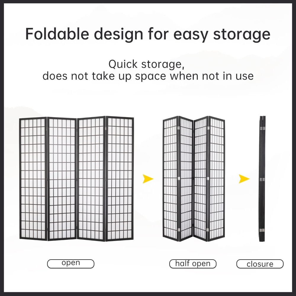 ฉากกั้นห้องโชจิ 4 แผง สูง 6 ฟุ - Shoji Screen Divider บทวิจารณ์และราคา