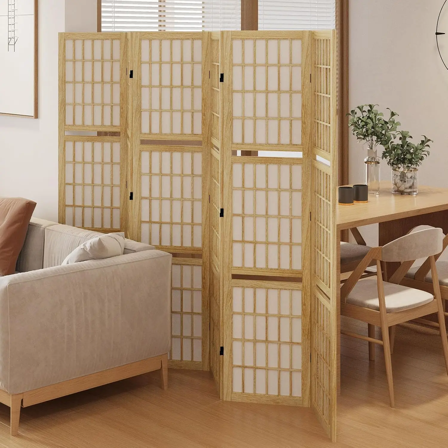 ฉากกั้นห้องพร้อมชั้นวางของ สูง - Shoji Screen Divider บทวิจารณ์และราคา